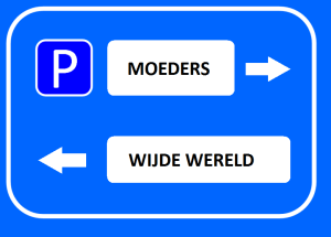 Verkeersbord wijde wereld