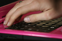 Roze laptop